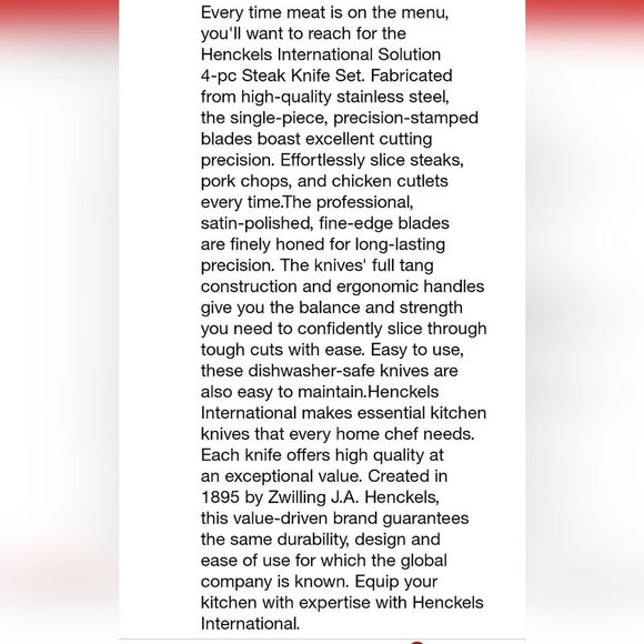 Henckels Solution 4-PC Steak Knife Set - Picture 6 of 7